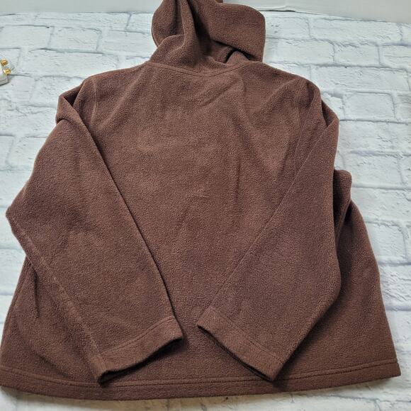 Faded Glory Brown Embroidered Front Zip Fleece Hoodie size L/XL - Picture 4 of 11